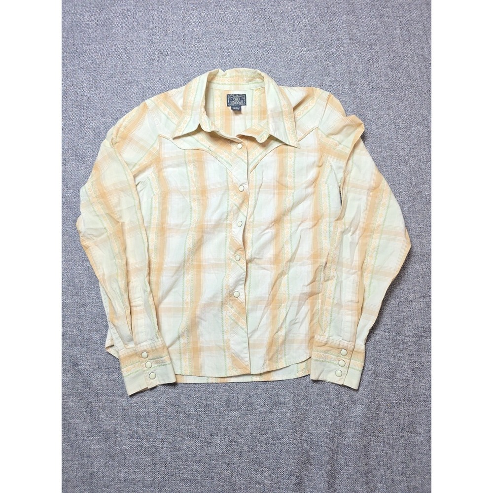 Lucky Brand Dungarees America Western Pearl Snap Medium Womens